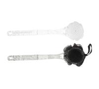 Veemoon 2 Pièces Loofah Brush For Shower With Long Handle Dual-sided Exfoliating Back Scrubber For Men And Women Cracked Pattern Bath Body Brush And