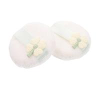 Veemoon 2 Pièces Lot de Houppettes de Maquillage Extra Grandes Velours à Lavables et Réutilisables Applicateurs Cosmétiques Ronds pour Fond de Teint et Fixateur de Maquillage