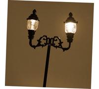 Veemoon 2 pièces Lot de Lampadaires Miniatures pour Décor de Jardin Modèle de Lampadaire de Rue Miniature avec Lumière Jaune Accessoires DIY pour Maquette de Maison et Table à Sable