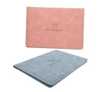 Veemoon 2 Pièces Lot de Protège Documents Naissance Similicuir et Pratique Housse Rayures pour Certificat de Naissance Protection avec Motifs Garçon Fille Format Portable