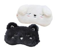 Veemoon 2 pièces Masque de Sommeil Cartoon avec Animaux Mignons Noir et Blanc des Yeux Confortable pour Voyage et Détente