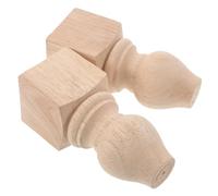 Veemoon 2 Pièces Meubles Massif Sculpté Supports Stables pour Table et Armoire Faciles à Installer Finition Naturelle à Peindre ou Teindre Accessoires pour Salon et Chambre