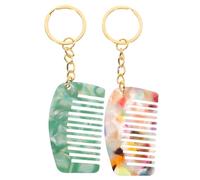 Veemoon 2 Pièces Mini Peignes De Voyage Portables Kit Pour Porte-clés Peignes à Dents Larges Et Fines Accessoires Légers Adaptés à Divers Types De Cheveux Et Coiffures