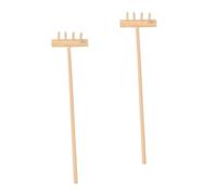 Veemoon 2 pièces Mini Râteaux Naturel pour Jardin Zen de Bureau Décoration de Sable Outil de pour Garçon Fille Kit Jardinage Garçon Fille