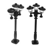 Veemoon 2 pièces Mini Street Lamp Toys Set for Dollhouse Durable Plastic Cognitive Traffic Signal Lights with Smooth Surface Educational and Realistic Miniature Light Models