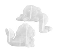 Veemoon 2 Pièces Moule de Coulée pour Ornements Sirène en Silicone Blanc, Moule en Silicone Soi-même, pour Loisirs Créatifs et Cake Toppers