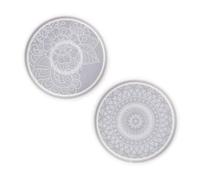 Veemoon 2 Pièces Moule DIY Silicone pour Dessous de Mandala Rond Moule Artisanal Réutilisable Non Adhérent et Facile à Nettoyer pour Personnalisées et Faits Main