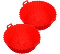 Veemoon 2 Pièces Moules en Silicone Réutilisables pour Friteuse à Air, Cuve Intérieure Antiadhésive, Distribution Uniforme Chaleur, Accessoires pour Cuisson Saine