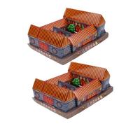 Veemoon 2 Pièces Papier Maison Sacrificielle à Lemploi pour des Ancêtres Qingming Festival Fournitures pour Offrandes et Rituels