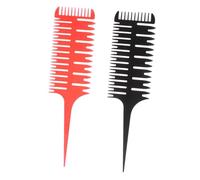 Veemoon 2 Pièces Peigne à Cheveux Multifuntionnel Outil de Coiffage Mise Valeur avec Queue de Rat pour Salon et Usage Domestique Rouge et Noir
