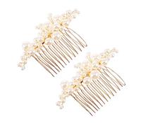 Veemoon 2 pièces Peignes à Cheveux de Mariée Perles Accessoires Épingles Cheveux Mariage Clips Latéraux Élégants pour Occasions Spéciales