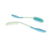 Veemoon 2 pièces Peignes à Long Manche Incurvé Plastique Peigne Massage Ergonomique Léger pour Cheveux Longs Adapté Aux Personnes Âgées et Patients Cadeau Pratique pour Famille