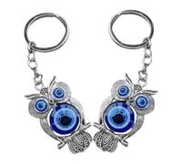 Veemoon 2 Pièces Pendentif Chouette Collier Mauvais Oeil Hibou Bracelets Mauvais Oeil Porte-clés Lunettes Hiboux Anneaux Porte Clé Pendentif En Forme De Hibou Porte-clés Décoratif Un Verre