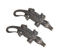 Veemoon 2 Pièces Pendentif Crocodile en Laiton Massif pour Création Diy, Finition Rétro Texture Fine et Artisanat Soigné, pour Décoration de Paquet