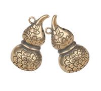 Veemoon 2 Pièces Pendentif Laiton Vintage Forme de Gourde Feng Shui pour Collier Bracelet et Porte Clés Artisanat Décoratif