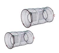 Veemoon 2 Pièces Piège à Écrevisses Pliable en Nylon et Métal, Trappe | Modèle Coulissant, Usage Extérieur au Lac, pour Pêche Récréative et Capture de Crustacés