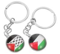 Veemoon 2 pièces Porte-clés Métal Drapeau Palestine Petit Pendentif Léger Suspendu Sac Porte-clé Décoratif Cadeau Fête Pratique