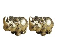 Veemoon 2 Pièces Porte-clés Pendentif Rhinocéros en Laiton Or Décoratif et Créatif, Accessoire Chic et Délicat pour Décoration Intérieur Unique