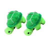 Veemoon 2 Pièces Porte-clés Tortue Peluche Verte Pendentif Peluche Mini Tortue Suspendue Décoration Sac à Dos et Clés Accessoire DIY Polyvalent pour Anniversaire et Mariage