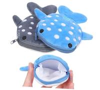 Veemoon 2 Pièces Porte-Monnaie Requin Dame Bourse d'argent Requin avec Pochette Filles Mignon Porte-Monnaie Animalier Porte-Monnaie en Peluche Garçon Cristal Super Doux