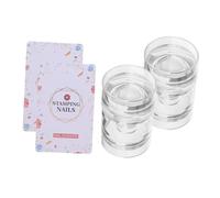 Veemoon 2 Pièces Silicone Nail Stamper Set With Transparent Plate Soft Jelly Stamper For Precise French Tip Nail Art DIY Manicure Transfer Tool For Detailed Designs