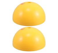 Veemoon 2 Pièces Support de Base Lesté Jaune en Abs pour Poteaux D'agilité et Drapeaux de Football, Équipement Polyvalent Sécurisé pour Entraînements Extérieurs et Exercices Rapides