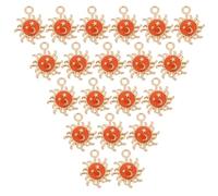 Veemoon 20 Breloques Soleil en Alliage de Zinc Orange 20 Pcs - Mini Pendentifs Porte-Clés Breloques Bijoux DIY pour Boucles D’Oreilles Colliers et Bracelets Décoration Créative et