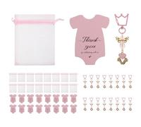 Veemoon 20 Ensemble Lot de Porte-clés Couronne Cristal pour Shower et Baptême Porte-clé Fille Rose pour Sacs Porte-clé Voiture et Cadeaux Invités Fête