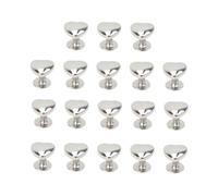 Veemoon 20 Pcs Rivet Rapide en Métal de Cœur pour Paquet, Décoratif Anti-Rouille, avec Base à Vis pour Cuir, Accessoires Cuir