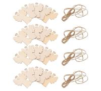 Veemoon 20 Pendentifs Ange en Bois Brut 105 X 6 X 02 CM Ornement Artisanal Vintage à Suspendre Décorations de Mariage Rustiques et Noël Lot de 20 Pièces pour DIY et Décoration