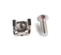 Veemoon 20 Pièces Écrous Cage M5 à Trou Carré et Vis de Montage M5 X 20 MM en Acier Carbone Argenté Résistants à Corrosion pour Installation en Armoire Serveur