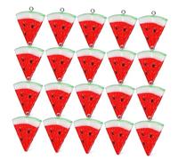 Veemoon 20 pièces Lot de Breloques Mini Pastèque Résine Pendentifs aux Saveurs Réalistes pour Fabrication Bijoux Accessoires DIY Bracelets Colliers Boucles Oreilles