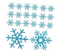 Veemoon 20 pièces Lot de Écussons Flocons Coudre pour Vêtements et Accessoires DIY Patchs Tissu Bleus Motifs Branches et Étoiles Décoration Hiver pour Vêtements et Réparation