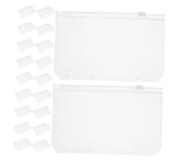 Veemoon 20 Pièces Lot de Pochettes Perforées à Fermeture Éclair pour Classeur Pochettes Plastiques Transparentes Réutilisables pour Organiseur de Budget Rangement Billets et Cartes