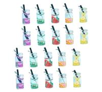 Veemoon 20 pièces Mini Beverage Jar DIY Pendant Accessories Creative Resin Bottle Charms For Earrings Keychains Mixed Colors Durable Plastic Material For Handmade Jewelry Crafting