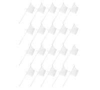 Veemoon 20 Pièces Mini Drapeau à Main Triangle Blanc, Drapeau Vierge Portatif en Polyester et Plastique, 15,7x10,6 Pouces, pour Graffiti et Foires, Surface Vierge pour Loisirs Créatifs