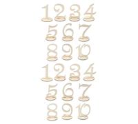 Veemoon 20 Pièces Porte-numéro de Table en Bois, Chiffres 1 à Lot Base | Beige, Rangement Compact, Usage Fête et Divers Emplacements Souhaités