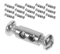 Veemoon 20 Pièces Serrage-câble pour Câble Métallique Pince à Câble à Double Trou Acier Inoxydable et Acier au Carbone Forme en I Argenté pour Fixer de 1-2mm Enseignes et Luminaires