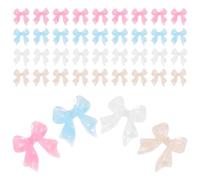 Veemoon 200 Breloques pour Ongles de Nœud Décorations pour Nail Art Femmes 4 Tailles Assorties 50 Pièces Chacune Accessoires Manucure pour Fêtes et Salons