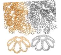 Veemoon 200 Pièces Bead Caps Bulk Hollow Flower Design Stainless Steel Spacer Caps For Jewelry Making Diy Bracelets And Necklaces