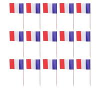 Veemoon 200 Pièces Cure-Dents Drapeau Français en Papier, Mini Pics à Fruits et Cocktails pour Décorations de Gâteaux, Accessoires de Fête Colorés pour Desserts et Événements Festifs
