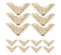 Veemoon 200 Pièces Lot de Protège Angles Rétro Fer pour Albums Photo Scrapbooking et Carnets Triangulaires Dorés Décoratifs Faciles à Installer Protection Robuste des Coins