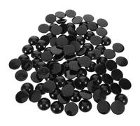 Veemoon 200 Pièces Yeux Demi-Ronds Noirs à Dos Plat pour Création de Poupées Accessoires pour Peluches et Scrapbooking DIY