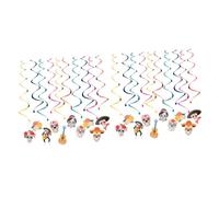 Veemoon 20Pcs Décorations Tourbillons Halloween Jour des Morts Crâne Fleurs Suspendues - Décorations Festives Mexicaines pour Día De