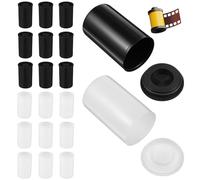 Veemoon 20pièces Boîte De Pellicule Compacte Étuis De Rangement Résistants PE pour Films Photo Et Petits Accessoires Noirs Blancs Design Portable pour Photographes Et Voyageurs