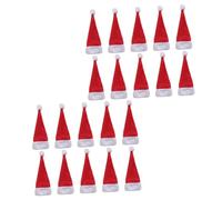Veemoon 20pièces Chapeau de Noël Mini Forme de Bouchon pour Sucettes Décoration de Table de Noël et Loisirs Créatifs