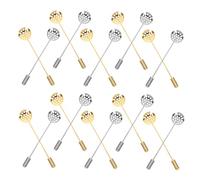 Veemoon 20pièces Porte-épingle à Revers Broche Ronde Longue Aiguille Clips Transparents Accessoires Pour Fabrication De Bijoux Fantaisie Boutonnières De Mariage Fixation Stable Et