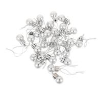 Veemoon 24 Boules de Noël Miniatures Argentées en Plastique 2 Cm pour Décoration Sapin, Faciles à Suspendre, pour Créer Une Ambiance Festive la Maison