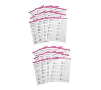 Veemoon 24 feuilles Pratique Nail Art pour Débutants Cartes Entraînement Manucure avec Motifs Créatifs Blancs Adaptés à Toutes Ongles