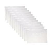 Veemoon 24 Pièces Lot de Pochettes Porte Documents Blanches Organisateur de Bureau Transparent avec Bouton Pression Étanche et Résistant Aux Déchirures pour Documents Sécurisés